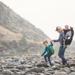 Morgan explores the bank of the Salmon River with her mom – Idaho